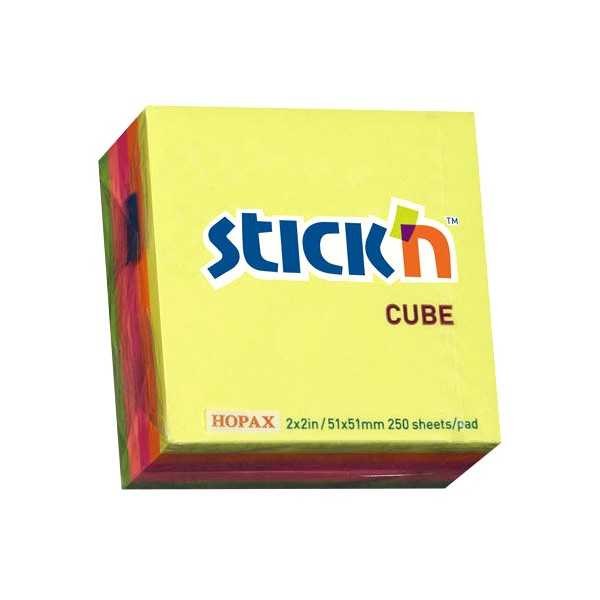 Самоклеящийся блок Stick`n 21203 51x51 мм 250 л. 5 цв.